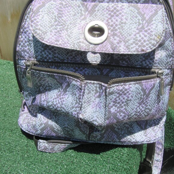 New Baggallini Blush Python Snake Skin Print Convertible Backpack Sling Bag - Picture 9 of 10